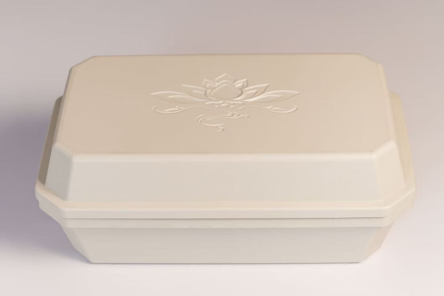 The lotus in relief on the lid of the Companion Box